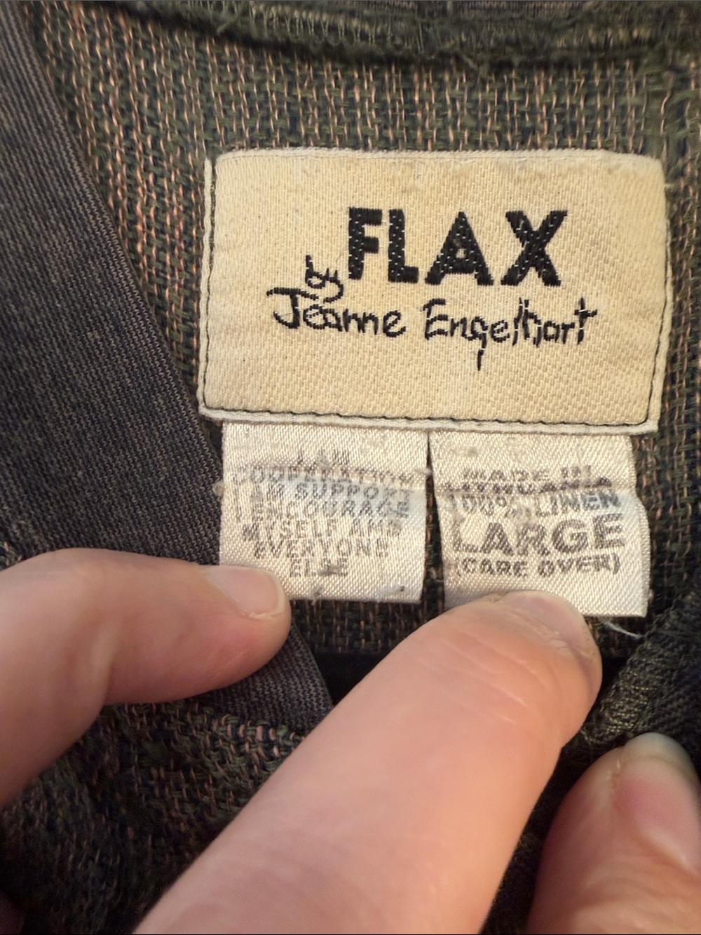 Jeanne Engelhart FLAX Dress Large Long  Linen Duster Maxi size Large - Picture 2 of 9